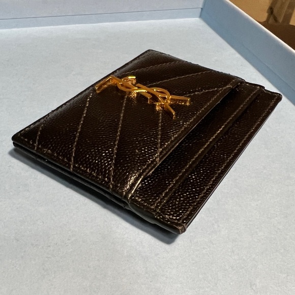 YSL | Saint Laurent Card Case | YSL Wallet Accessory | Designer Leather Wallet - Picture 9 of 12
